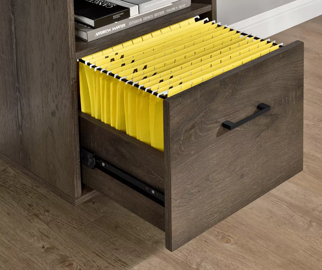 Distressed Brown Oak Desk - Image 4