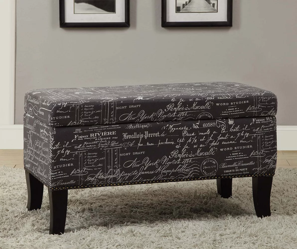 Claudia Gray Script Storage Ottoman - Image 2
