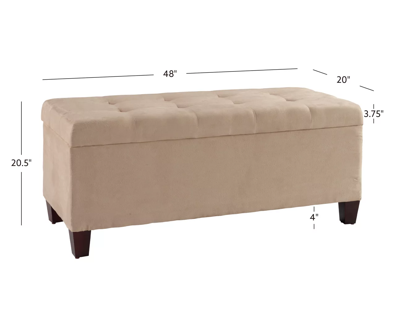 Erin Beige Padded Shoe Storage Ottoman - Image 5
