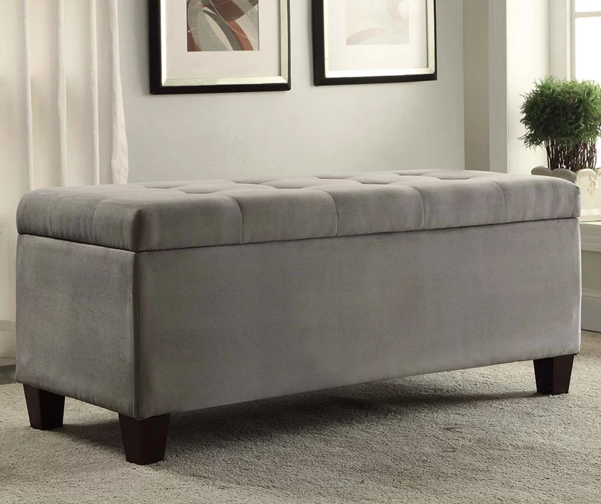 Erin Gray Padded Shoe Storage Ottoman - Image 2