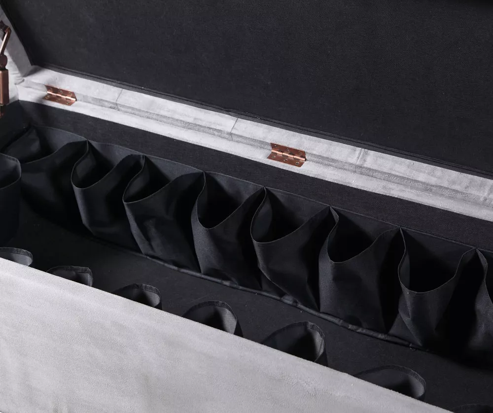 Erin Gray Padded Shoe Storage Ottoman - Image 5