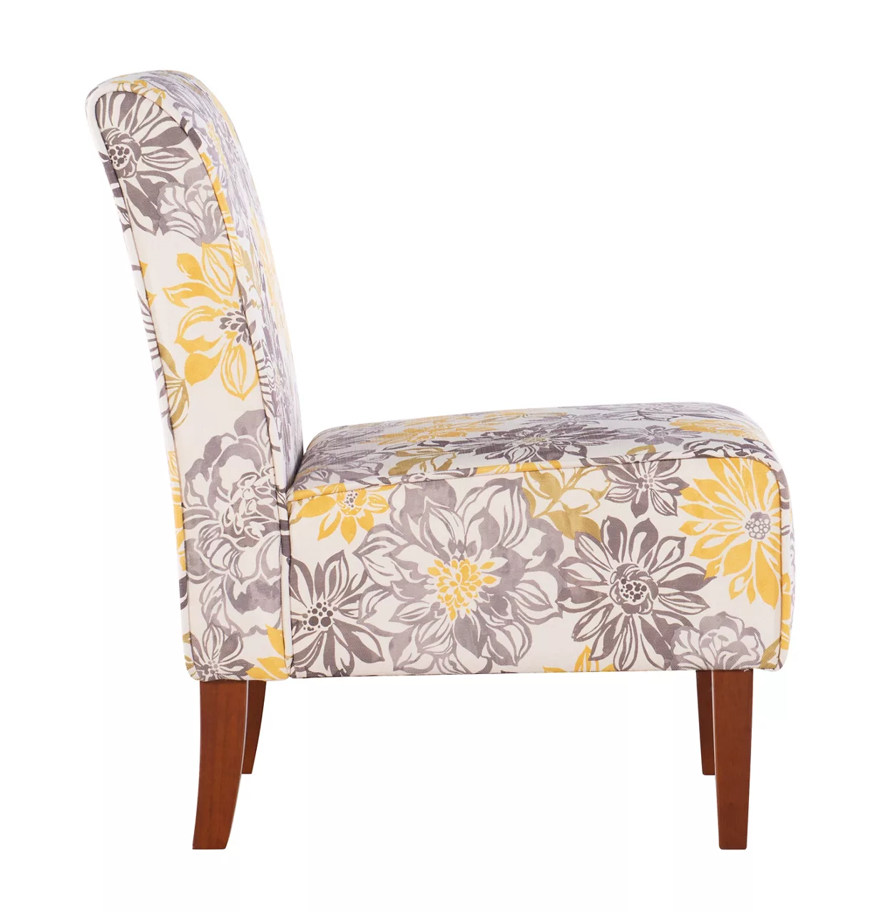 Shleby Gray & Yellow Floral Armless Accent Chair - Image 2