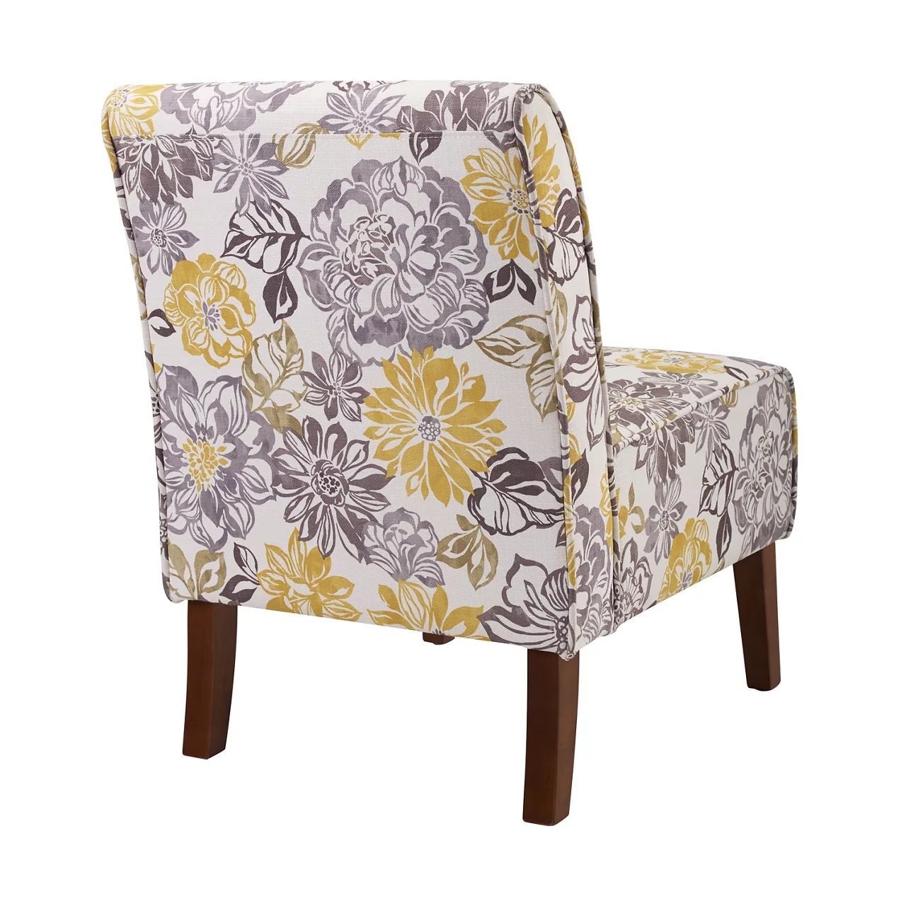 Shleby Gray & Yellow Floral Armless Accent Chair - Image 3
