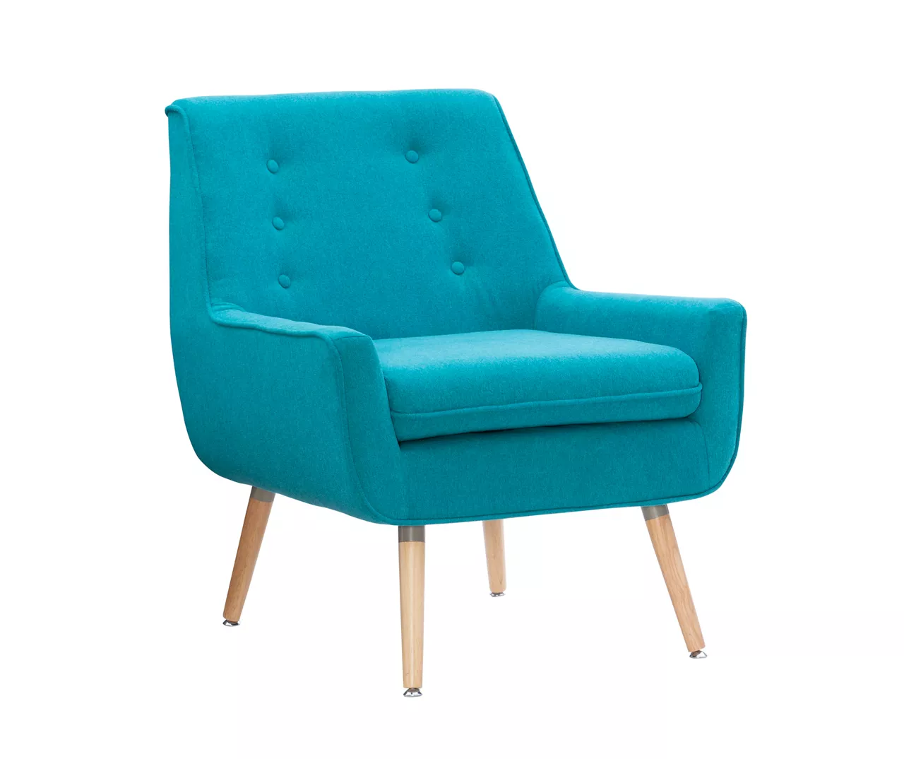 Sara Blue Flannel Mid-Century Accent Chair - Image 5