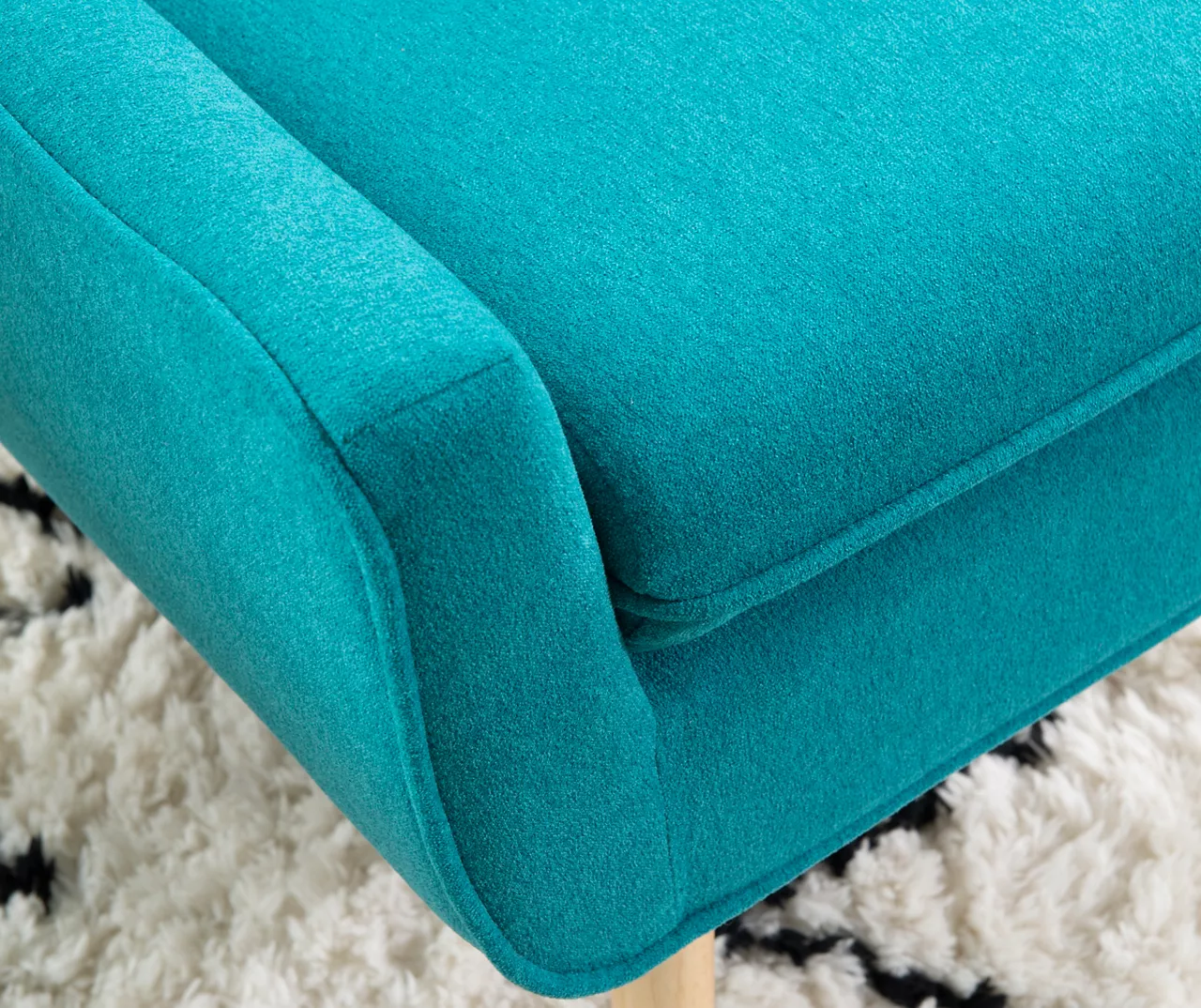 Sara Blue Flannel Mid-Century Accent Chair - Image 10