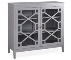 Ava Gray Geometric 2-Door Cabinet