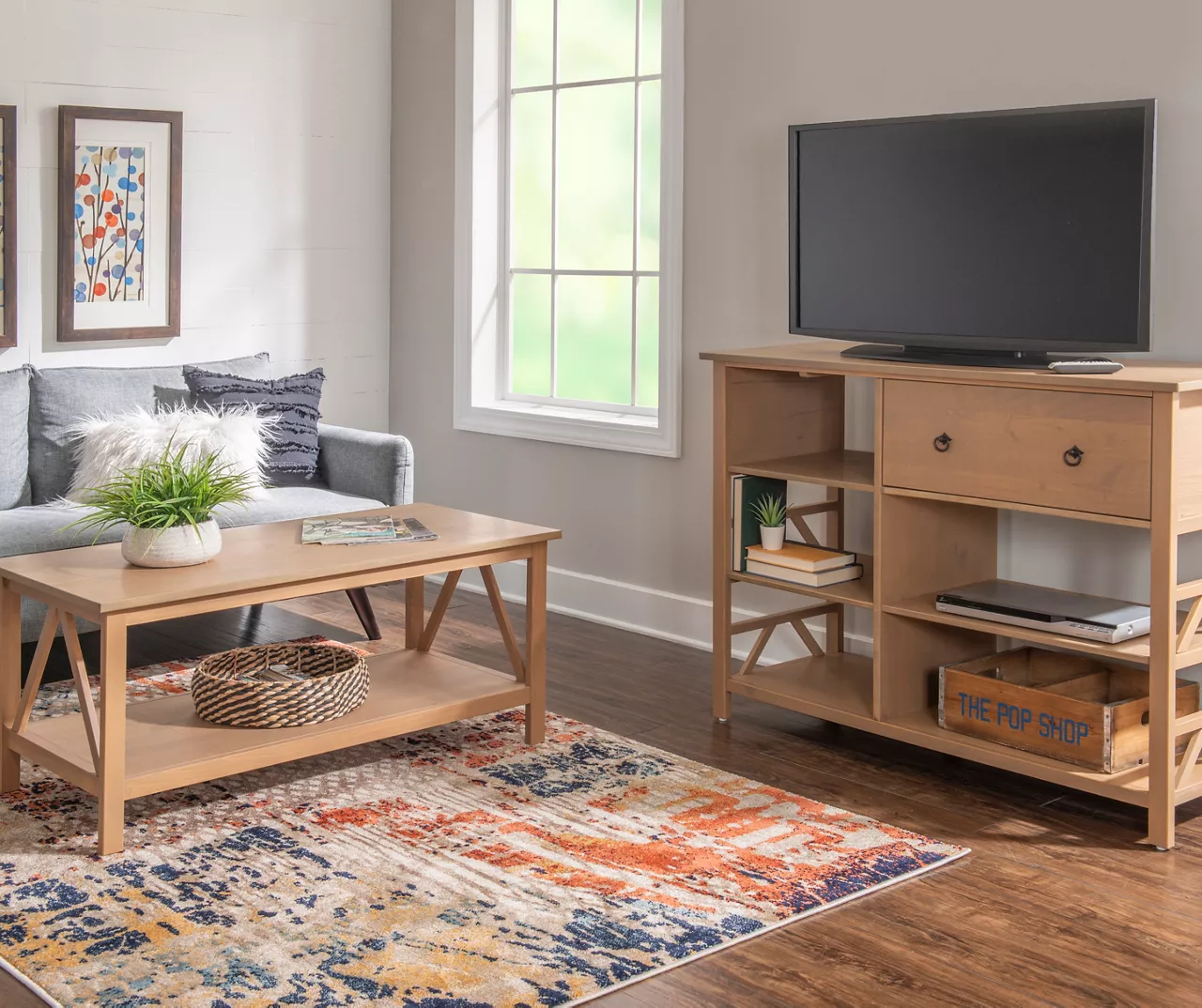 Rockford Rustic Gray 5-Shelf TV & Media Center - Image 12