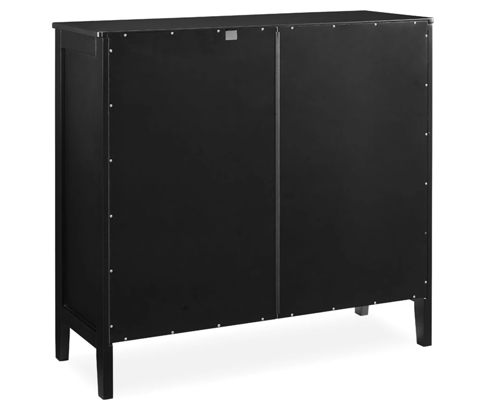 Ava Black Geometric 2-Door Cabinet - Image 2