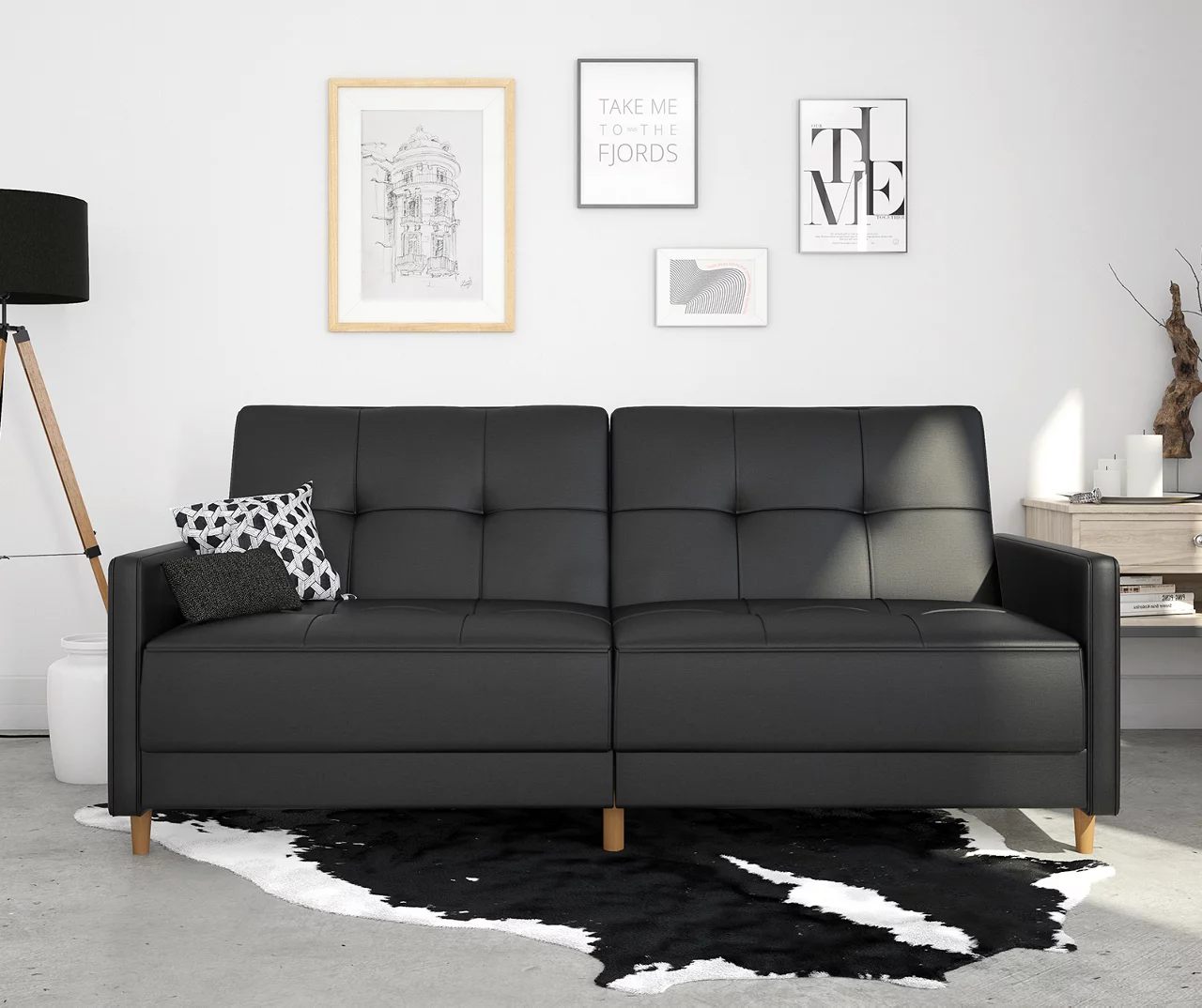 Ameriwood Avianna Faux Leather Coil Futon