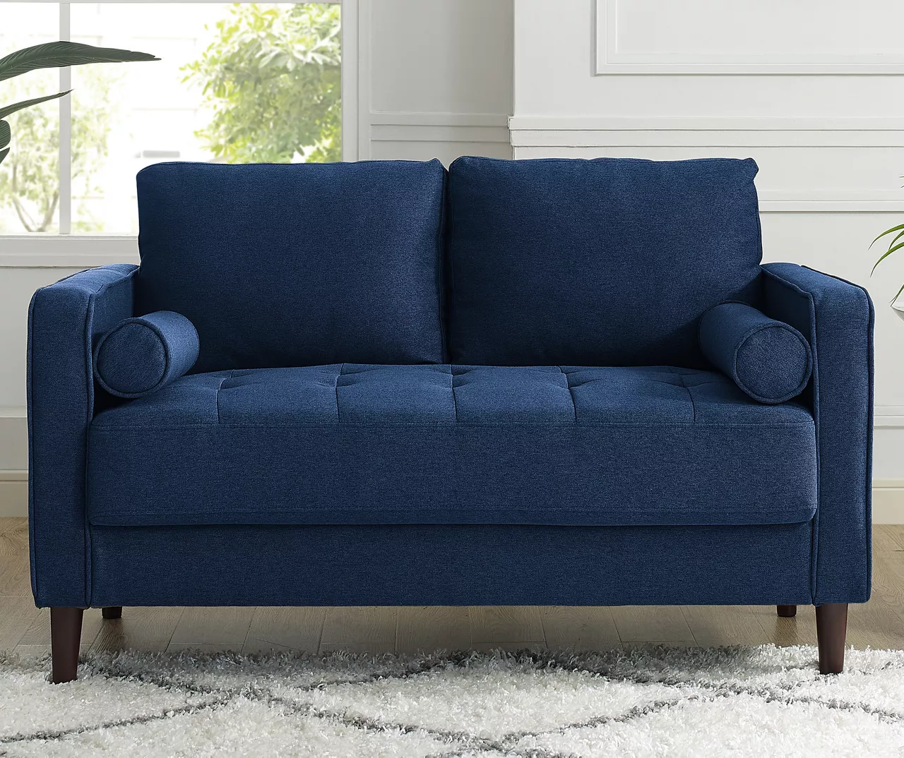 Lillith Navy Blue Mid-Century Loveseat