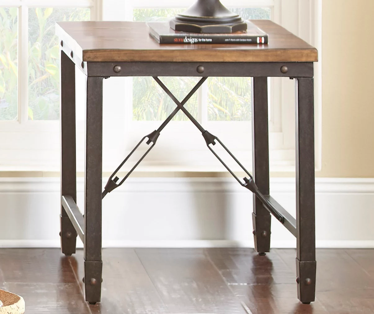Ashford Wood & Metal End Table - Image 2