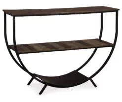 Lamoney Gray, White & Brown Slat Console Table