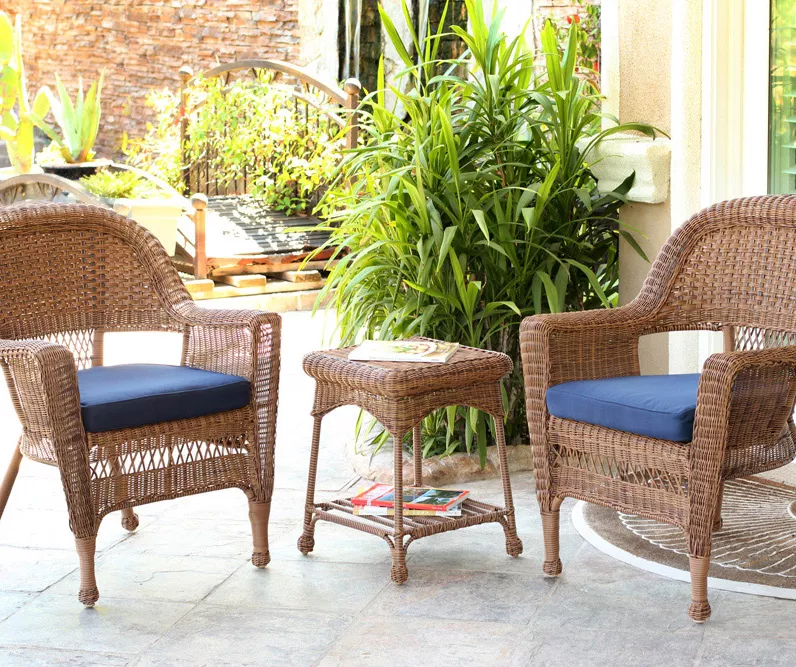 Honey 3-Piece Cushioned Patio All-Weather Wicker Chat Set - Image 10