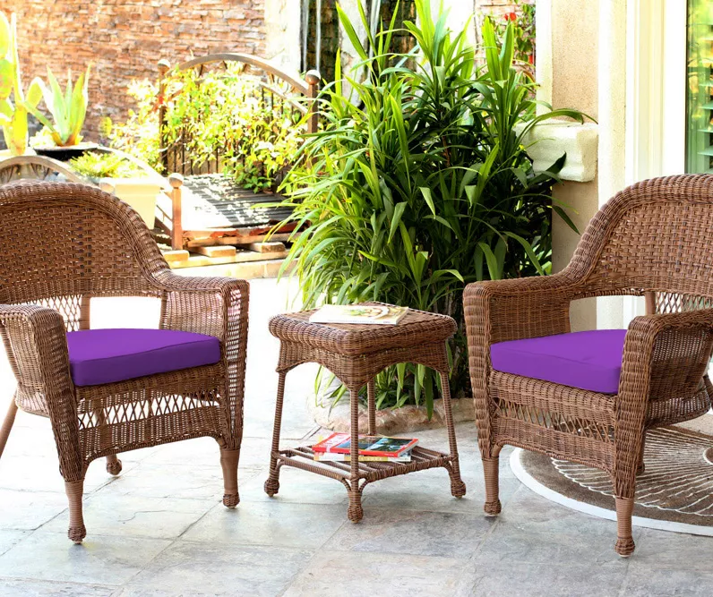 Honey 3-Piece Cushioned Patio All-Weather Wicker Chat Set - Image 7