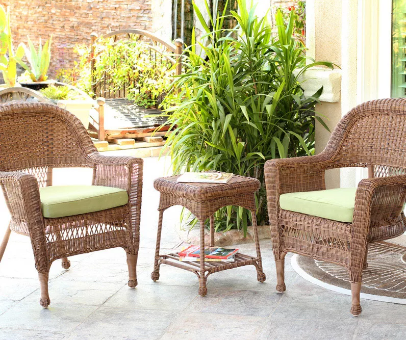 Honey 3-Piece Cushioned Patio All-Weather Wicker Chat Set - Image 5