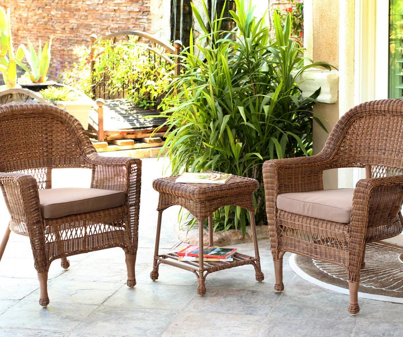 Honey 3-Piece Cushioned Patio All-Weather Wicker Chat Set - Image 13