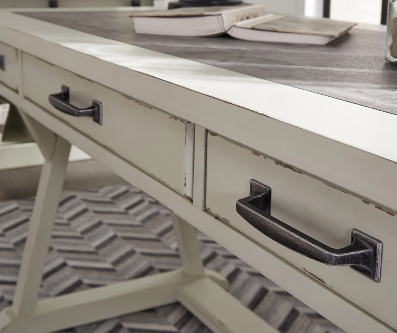 Jonileene White-Gray Desk - Image 4