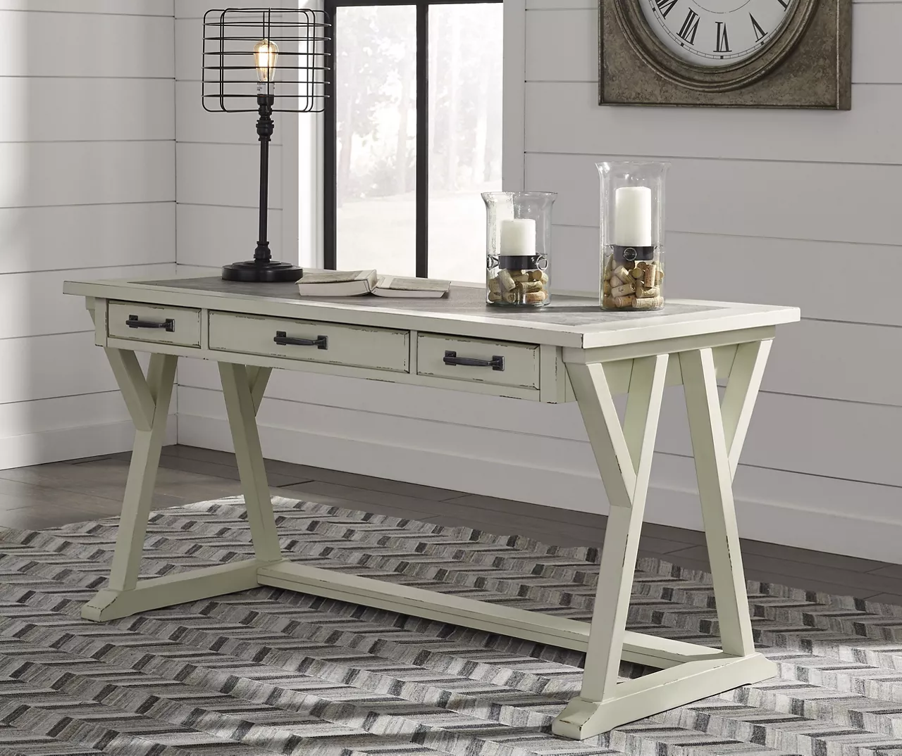 Jonileene White-Gray Desk - Image 2