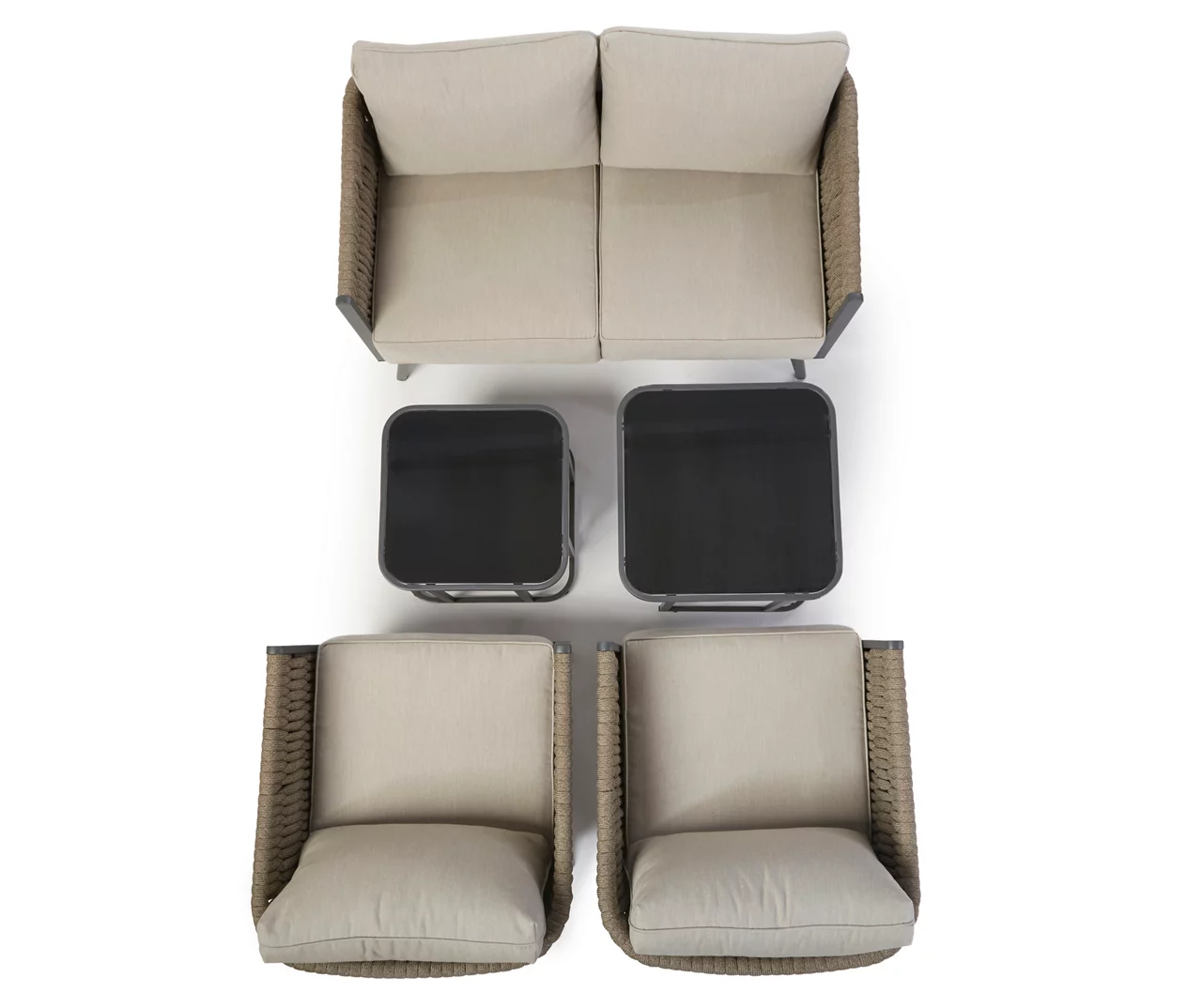 Oak Parkway Cord 5-Piece Cushioned Patio Seating Set - Image 2