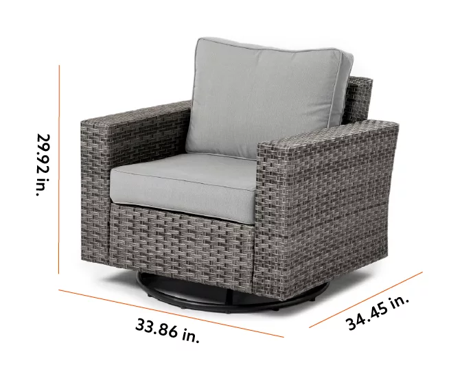 Broyhill Eagle Brooke All-Weather Wicker Swivel Cushioned Patio Glider - Image 16