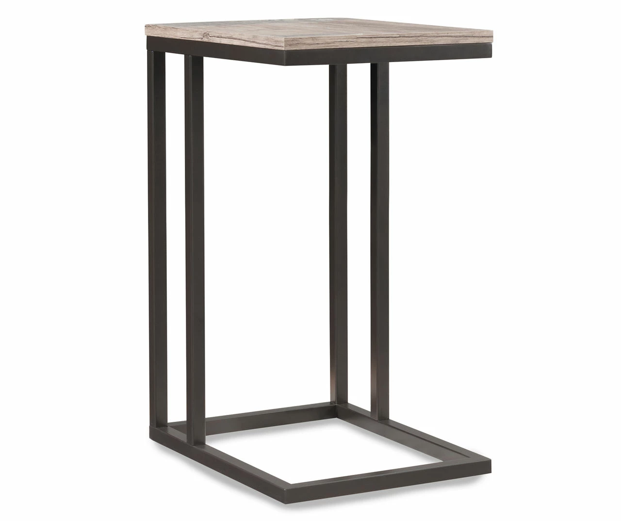 Brown & Black Metal C Side Table