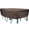 124" Mocha Heavy Duty Rectangle Patio Set Cover