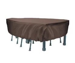 124" Mocha Heavy Duty Rectangle Patio Set Cover