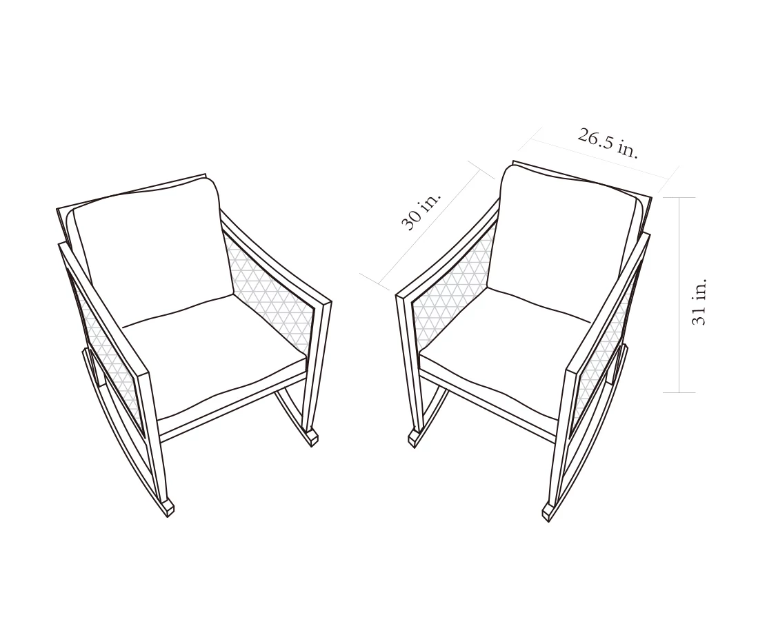 Madison Cushioned Patio Rockers, 2-Pack - Image 7
