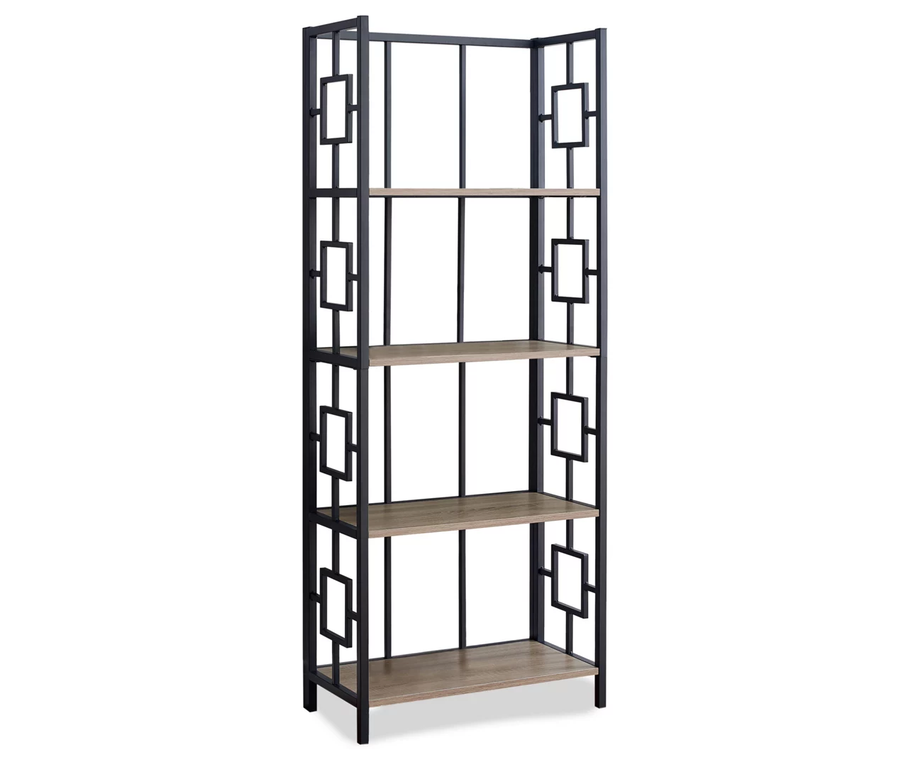 Dark Taupe Square 4-Shelf Open Bookcase