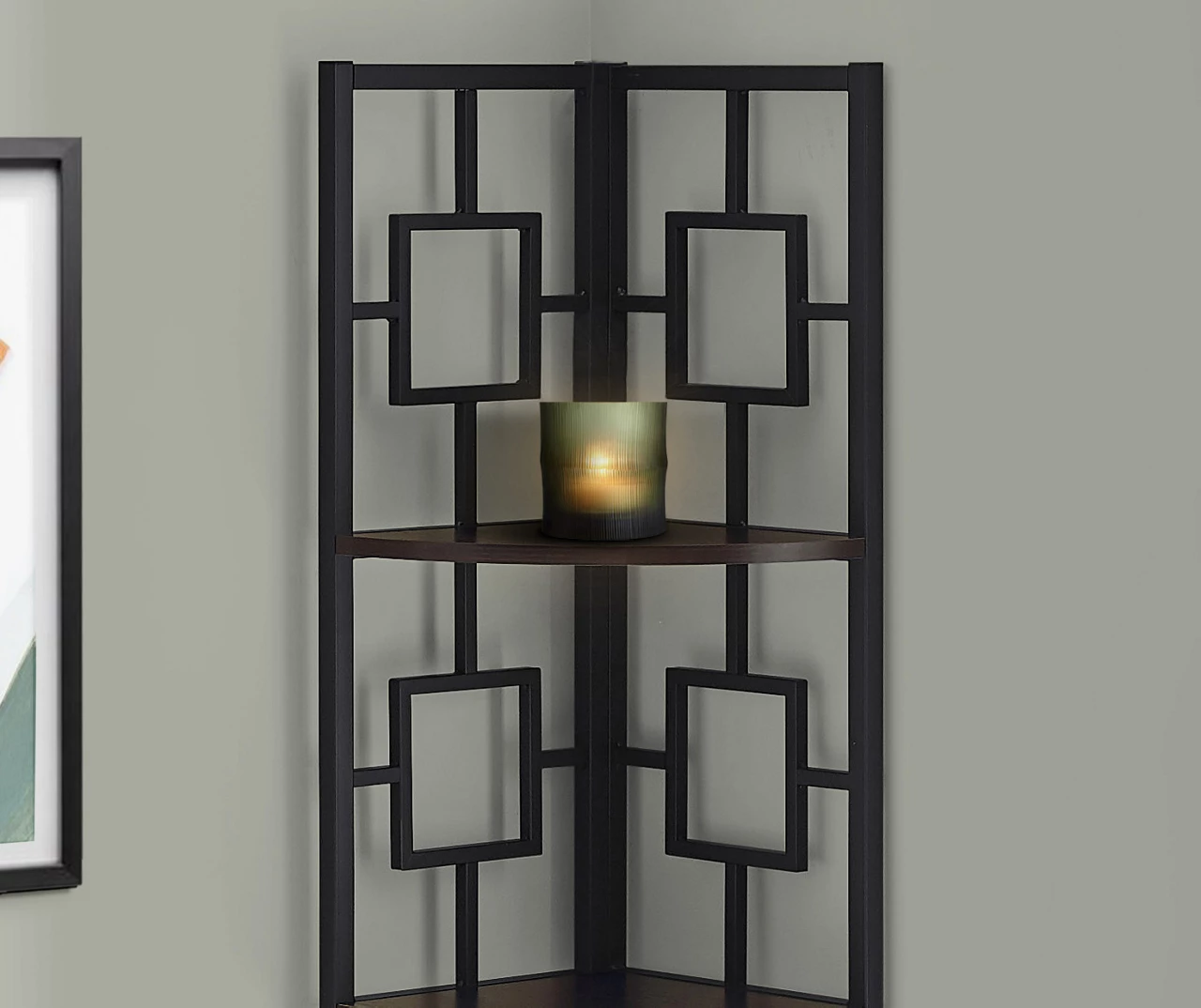 Espresso Square 4-Shelf Corner Bookcase - Image 4