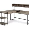 Dark Taupe & Black L-Shaped Corner Desk