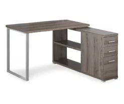 Dark Taupe Reversible L-Shaped Corner Desk