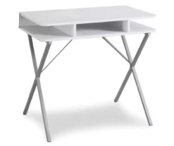 Silver & White Writing Desk