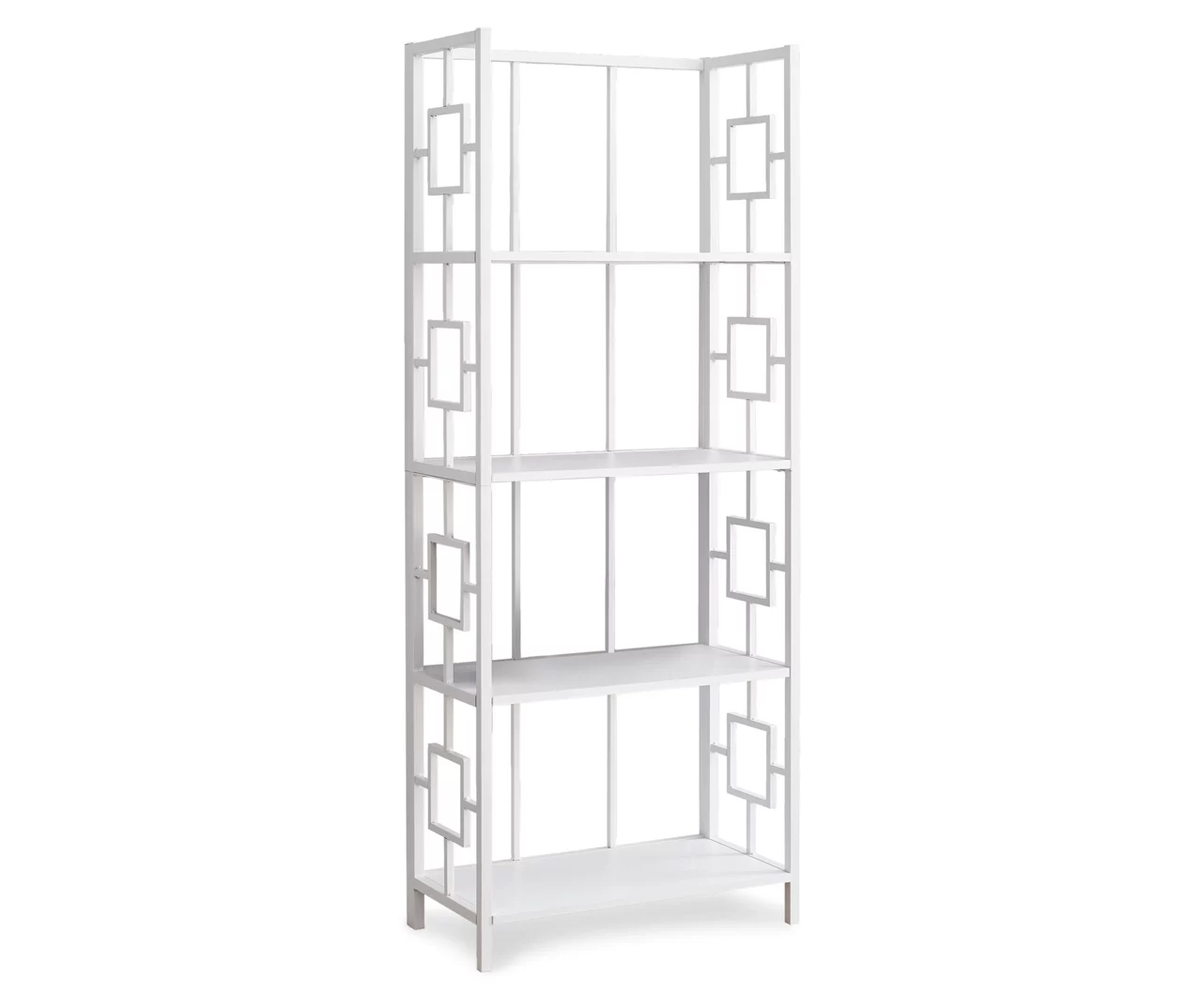 White Square 4-Shelf Open Bookcase