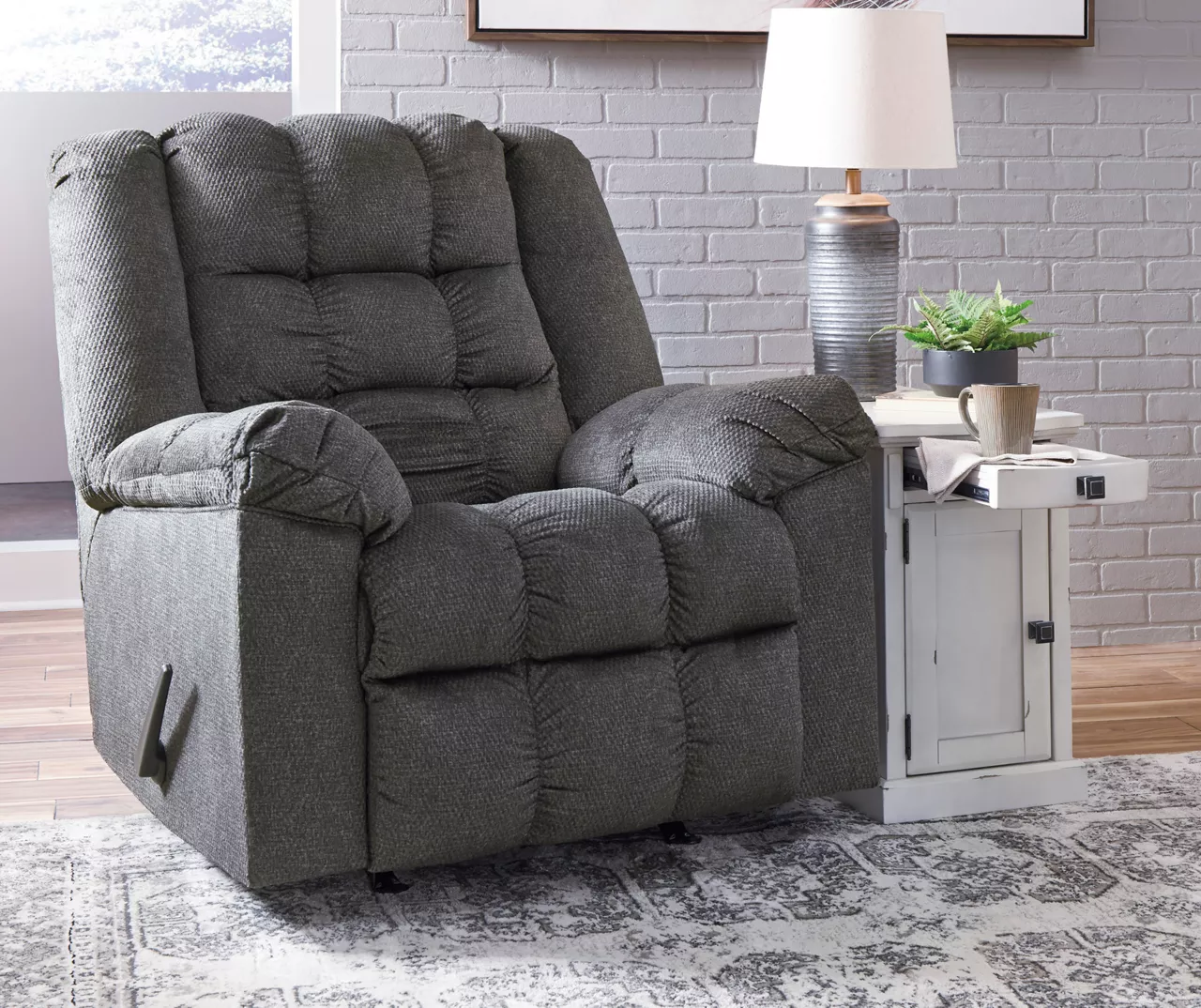 Drake Charcoal Rocker Recliner - Image 2