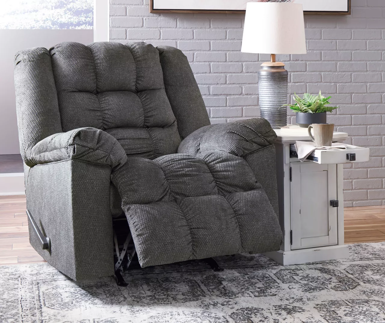 Drake Charcoal Rocker Recliner - Image 3
