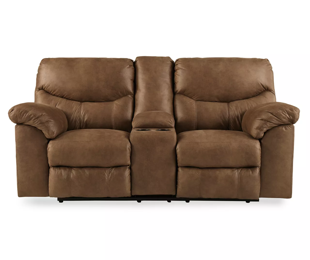 Boxberg Bark Faux Leather Reclining Console Loveseat