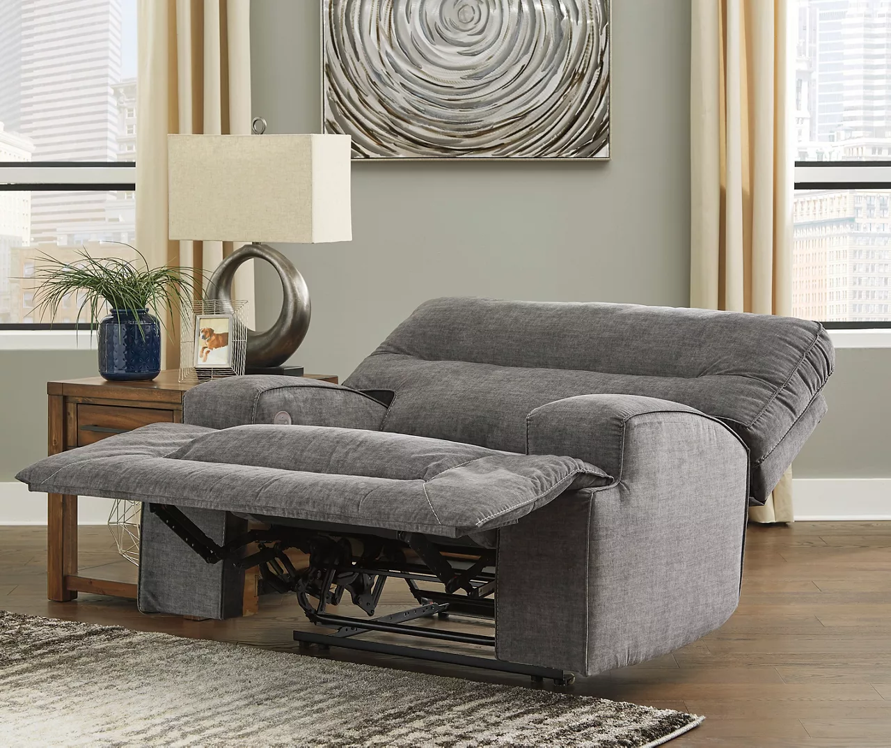 Coombs Charcoal Wide Seat Power Recliner - Image 3