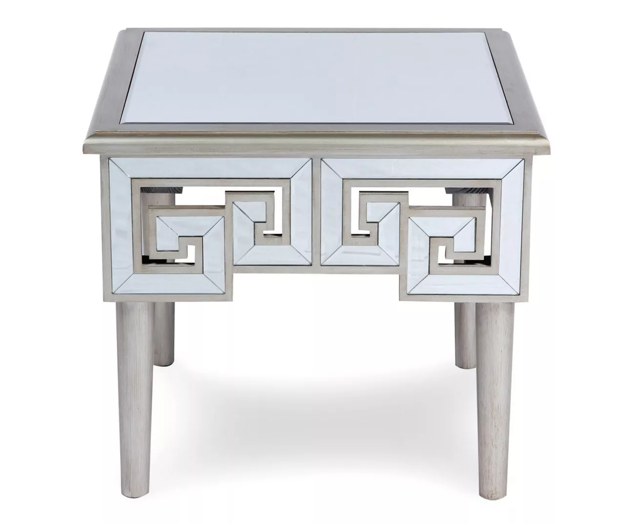 Shelton Silver Mirror End Table