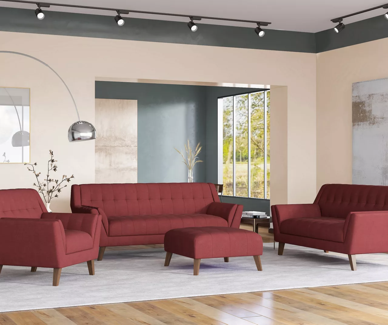 Jasper Brick Red Square Ottoman - Image 2