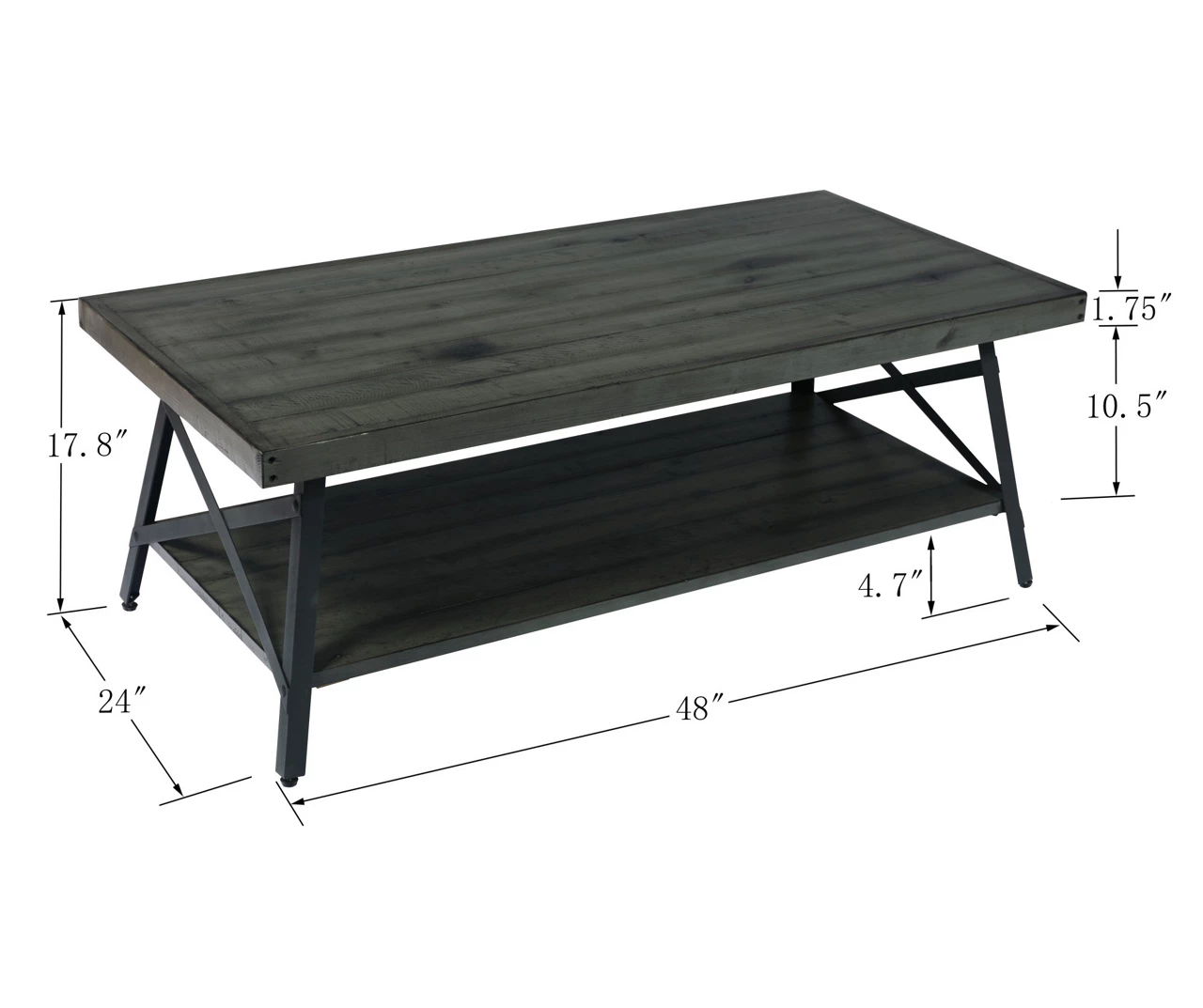Pomona Antique Gray Coffee Table - Image 7