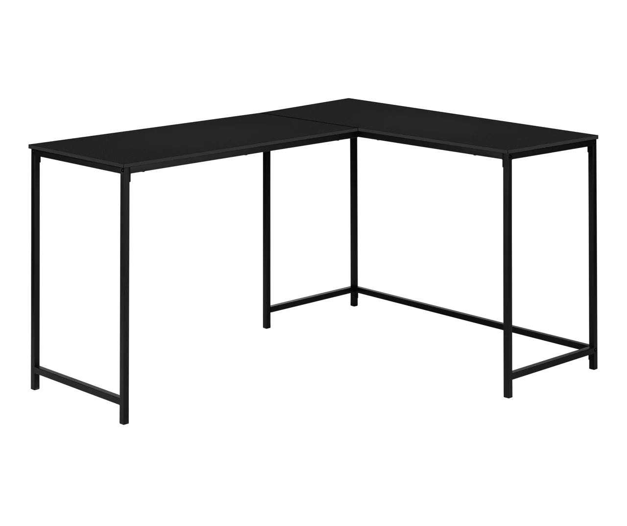 Black Metal L-Shaped Corner Desk