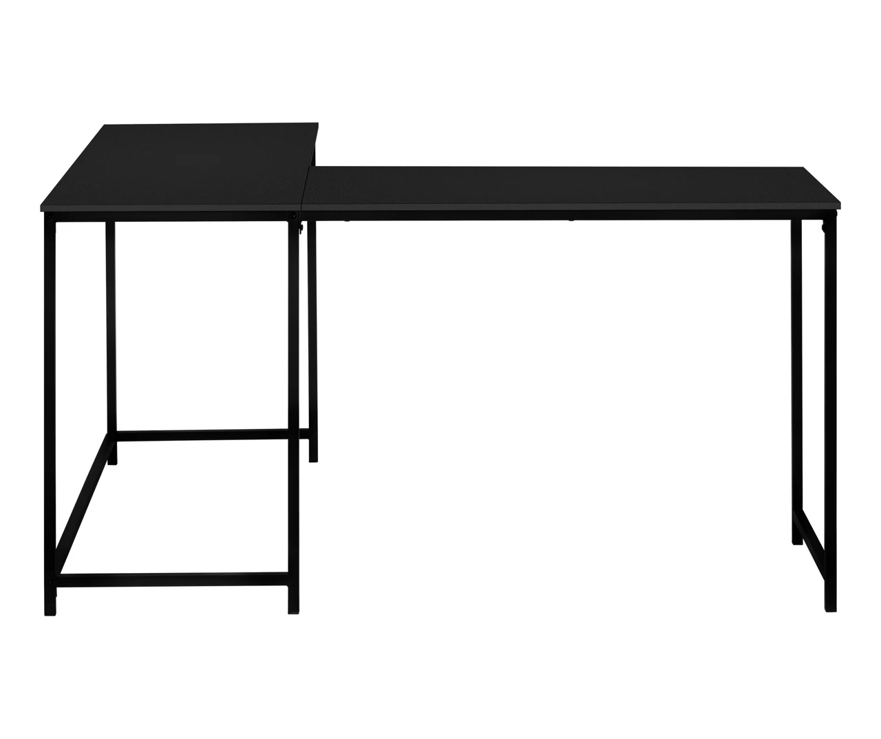 Black Metal L-Shaped Corner Desk - Image 3