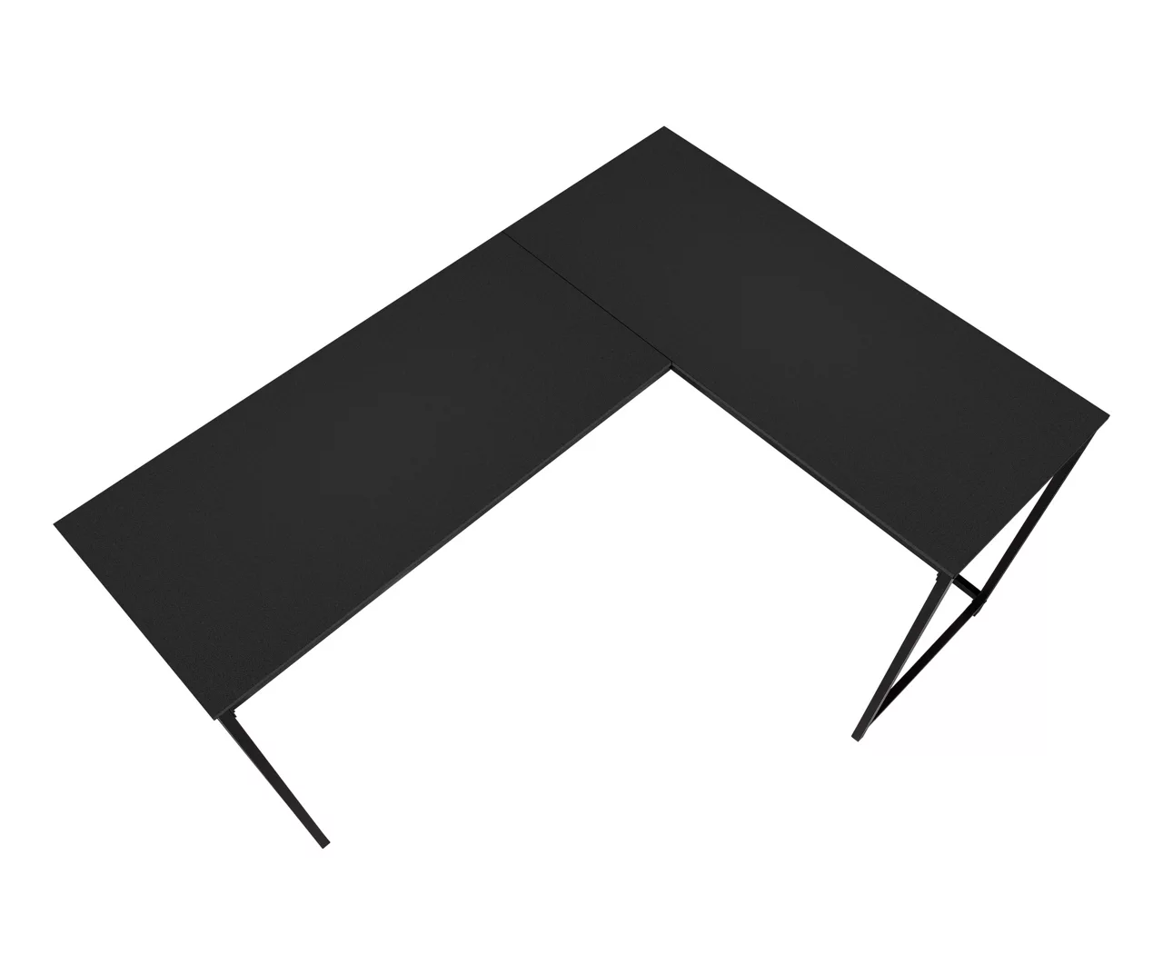 Black Metal L-Shaped Corner Desk - Image 4