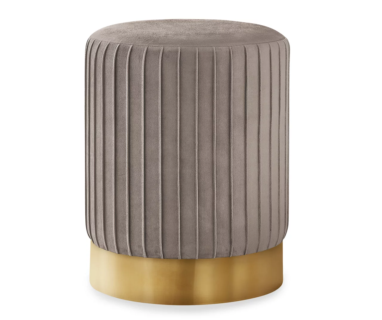 Pleated Velvet Upholstered Ottoman - Image 4