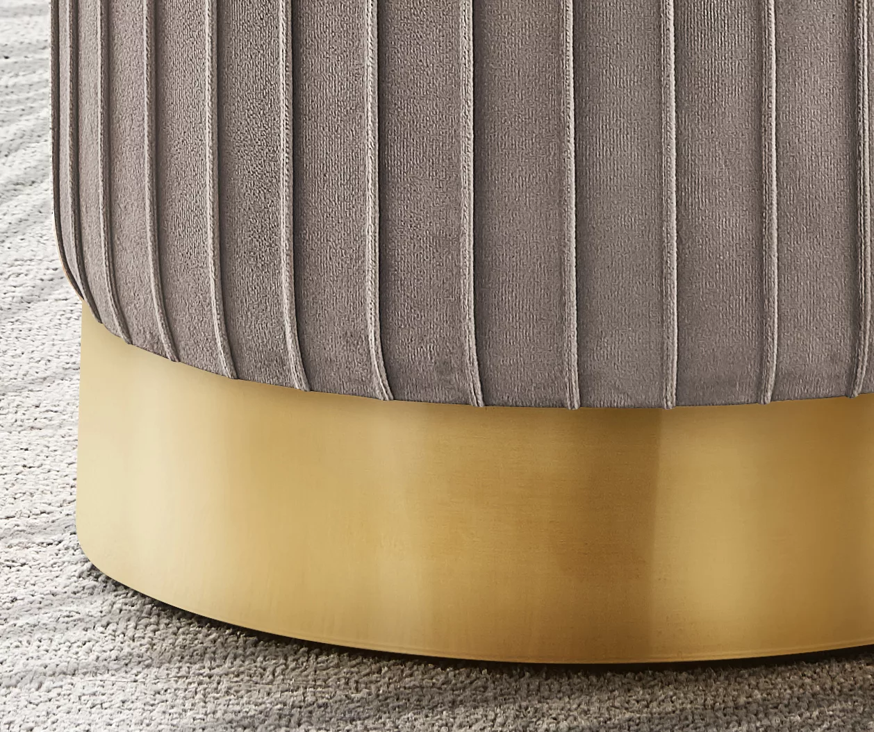 Pleated Velvet Upholstered Ottoman - Image 16