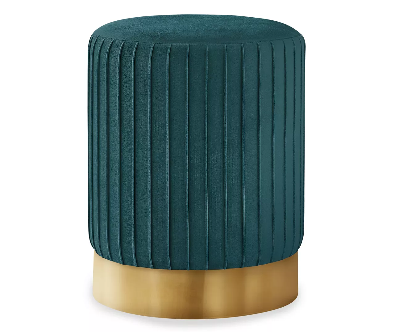 Pleated Velvet Upholstered Ottoman - Image 5