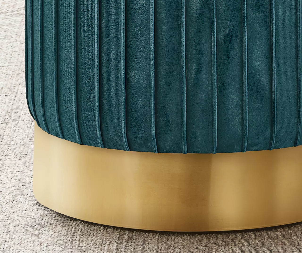 Pleated Velvet Upholstered Ottoman - Image 19