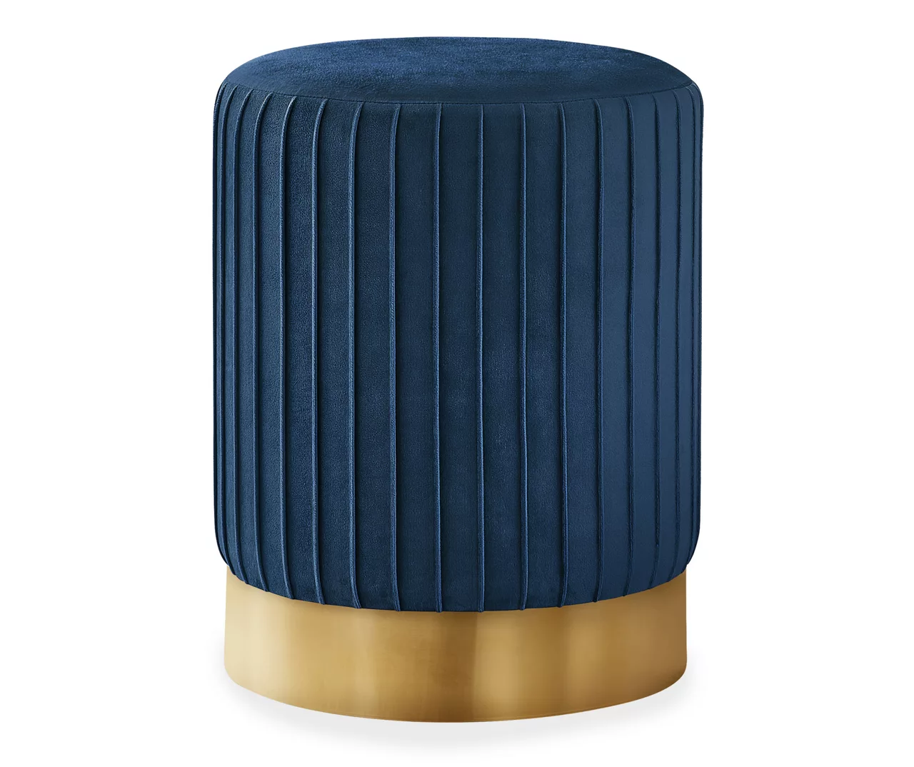 Pleated Velvet Upholstered Ottoman