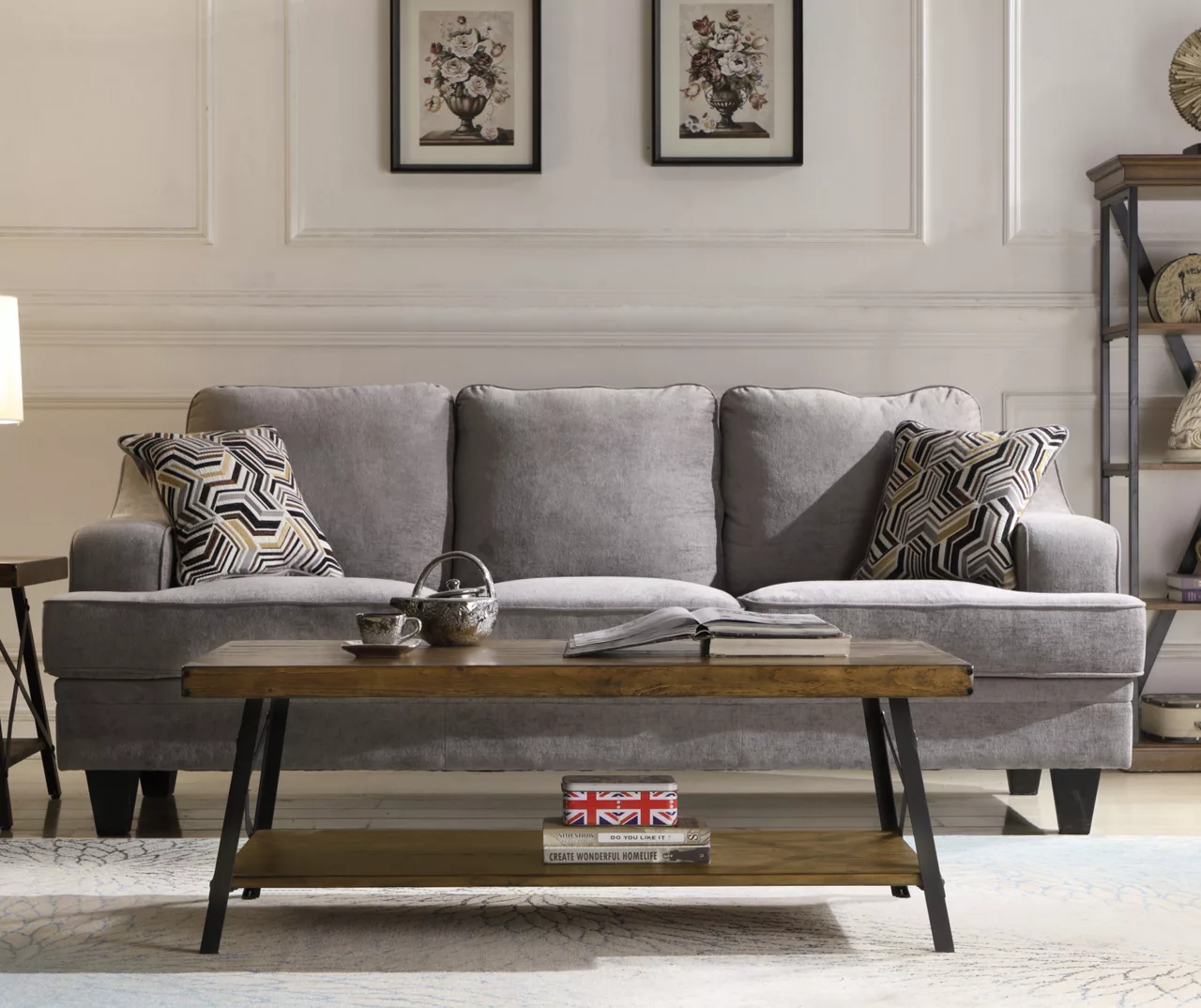 Pomona Pine Brown & Steel Gray 24" Wood Open-Shelf End Table - Image 8